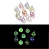 UV Plating Luminous Rainbow Iridescent Acrylic Beads LACR-R001-16A-1