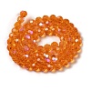 Electroplate Transparent Glass Beads Strands EGLA-A035-T8mm-L05-2