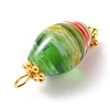 Handmade Millefiori Glass Beads Pendants X-PALLOY-JF00555-3