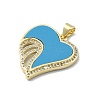 Brass Micro Pave Clear Cubic Zirconia Pendants KK-A221-03A-G-2