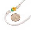 Glass Flower & Shell Pearl Beaded Dangle Earrings Bracelet Necklace SJEW-TA00006-11