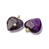 Natural Amethyst Pendants G-P588-01G-09-2