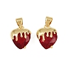 Brass Glass Charms KK-C095-04G-1
