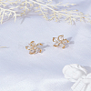 1 Pair Brass Micro Pave Clear Cubic Zirconia Stud Earrings EJEW-LP0004-89-3