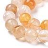 Natural Yellow Hematoid Quartz/Golden Healer Quartz Beads Strands G-E571-05B-3