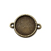 Tibetan Style Alloy Flat Round Cabochon Connector Settings TIBE-Q038-001D-AB-NR-1
