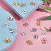 16 Sets 4 Colors Brass Two Loops Heart Interlocking Clasps for DIY Jewelry KK-FH0004-13-4