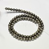 Natural Pyrite Round Beads Strands G-F197-10-10mm-2