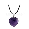 Natural Amethyst Charms HEAR-PW0001-057-37-1