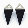 Natural Obsidian Pendants KK-E757-D-10P-1