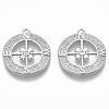 Brass Micro Pave Cubic Zirconia Pendants KK-R130-016P-NF-1
