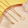 1Pc Brass Chain & 304 Stainless Steel Letter Pendant Necklaces NJEW-LP0001-35O-G-3