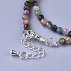 Natural Tourmaline Beaded Necklaces X-NJEW-K114-A-A15-3