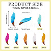 12Pcs 6 Colors Transparent Resin & Walnut Wood Big Pendants RESI-TA0003-44-4