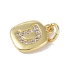 Rack Plating Brass Micro Pave CLear Cubic Zirconia Charms KK-E110-14G-D-2