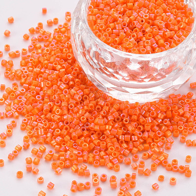 Frosted Glass Cylinder Beads SEED-S047-O-001-1