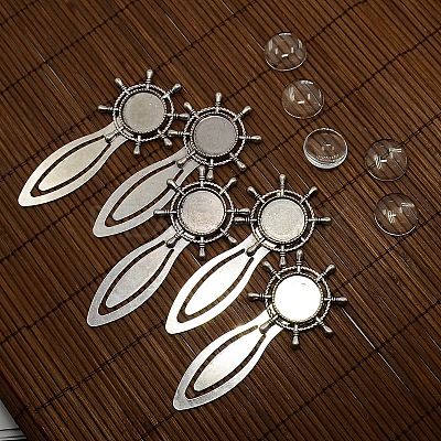 18mm Clear Domed Glass Cabochon Cover for Antique Silver DIY Alloy Portrait Helm Bookmark Making DIY-X0119-AS-NR-1