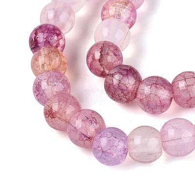 Ombre Effect Dyed Crackle Glass Beads Strands GLAA-Q106-01A-B22-1