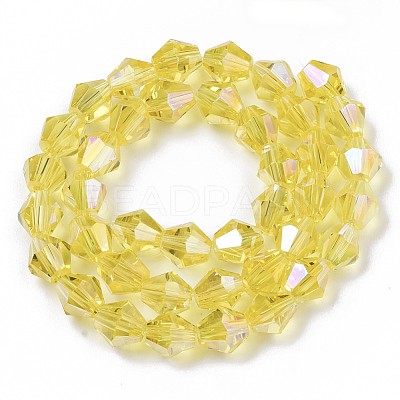 Electroplate Glass Beads Strands EGLA-Q118-8mm-B30-1