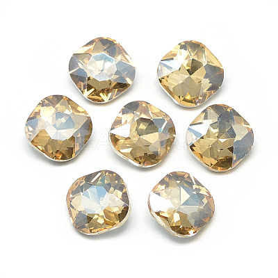 Pointed Back Glass Rhinestone Cabochons RGLA-T032-12x12mm-09-1