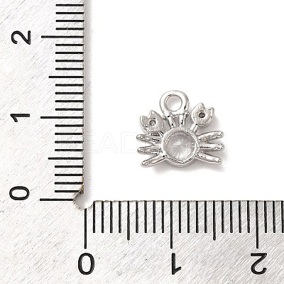 Marine Animal Theme Platinum Brass Micro Pave Clear Cubic Zirconia Pendants KK-U031-01P-07-1