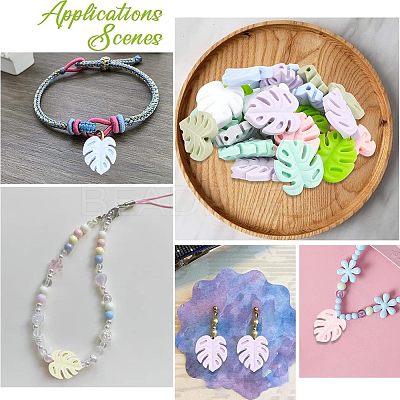 32Pcs 8 Colors Food Grade Eco-Friendly Silicone Focal Beads FIND-CA0006-70-1