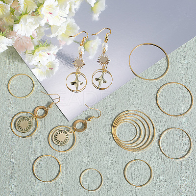 100pcs 5 Styles Brass Linking Rings KK-SP0002-19-1