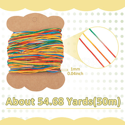 50M Gradient Color Waxed Polyester Cords YC-TADJ0001-04E-1