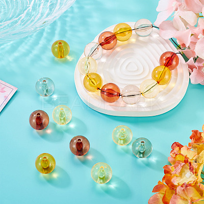 20Pcs 4 Colors Transparent Acrylic Beads MACR-TADJ0001-02B-1