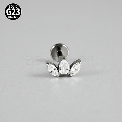 G23 Titanium Micro Pave Cubic Zirconia Cartilage Earrings WG0CACB-05-1