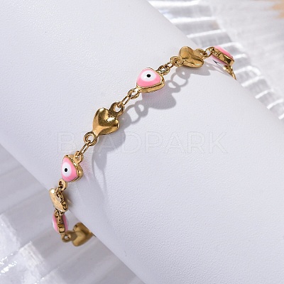 Ion Plating(IP) 304 Stainless Steel Link Chain Bracelets BJEW-P236-30G-04-1