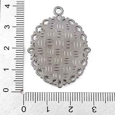 Tibetan Style Oval Alloy Pendant Cabochon Settings TIBEP-Q054-44B-RS-1