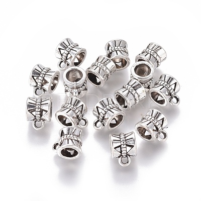 Tibetan Style Alloy Tube Bails TIBE-30047-AS-NR-1