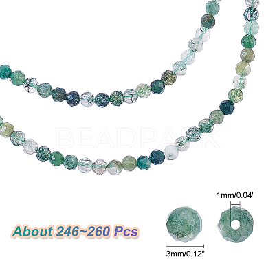 2 Strands Natural Moss Agate Beads Strands G-NB0004-12-1