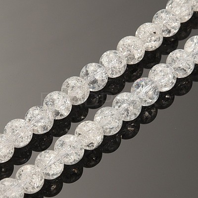 Synthetic Crackle Quartz Round Beads Strands G-O030-6mm-17-1