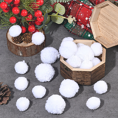 24Pcs 2 Styles Wool Soft Pompom Ball DIY-SC0031-39-1