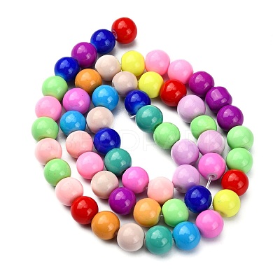 Baking Paint Glass Beads Strands DGLA-MSMC001-11-1
