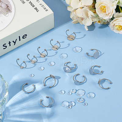 DIY Blank Adjustable 304 Stainless Steel Finger Rings Making Kits DIY-AN0001-22-1