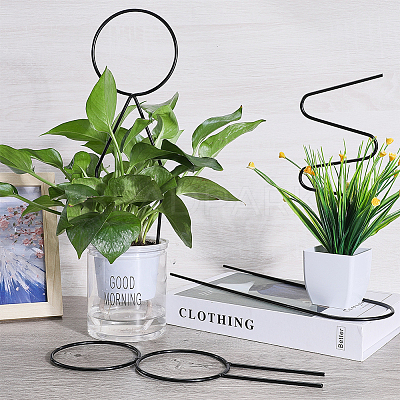 4Pcs 4 Styles Iron Flower Plant Supports FIND-CN0001-62C-1