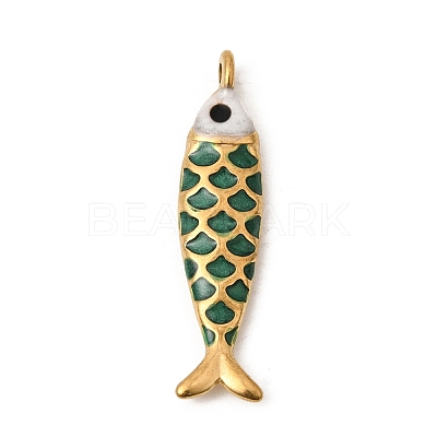 304 Stainless Steel Enamel Pendants STAS-B128-52G-03-1