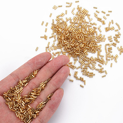 Plated Glass Bugle Beads SEED-S046-01A-22B-1