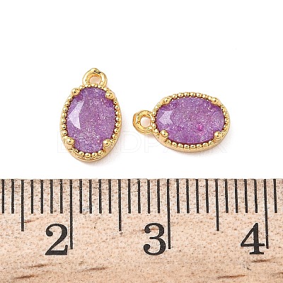 Brass Crushed Ice Cut Cubic Zirconia Pendants X-KK-D024-24E-G-1