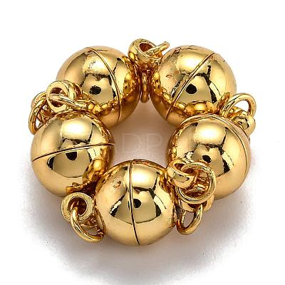 Rack Plating Brass Magnetic Clasps with Loops KK-F801-03B-G-1