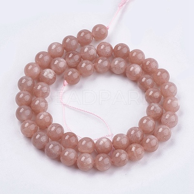 Natural Sunstone Beads Strands X-G-J157-6mm-07-1