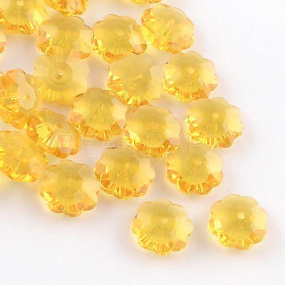 Flower Transparent Glass Beads X-GLAA-R160-M-1