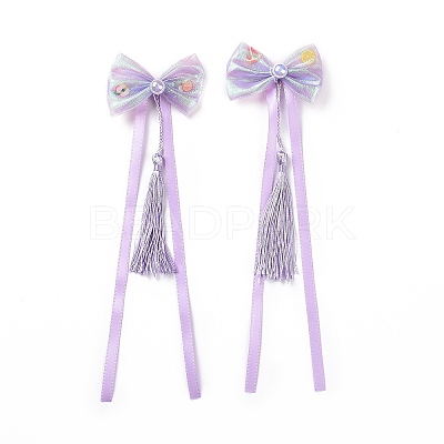 Bowknot Long Ribbon Alligator Hair Clip PHAR-D013-03E-1