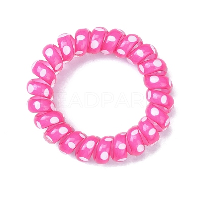 Printed Plastic Telephone Cord Elastic Hair Ties OHAR-R111-13-1