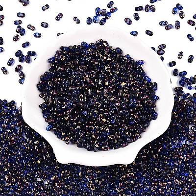 Picasso Spray Painted Glass Seed Beads SEED-T006-04-9-1