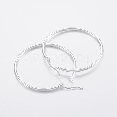 304 Stainless Steel Big Hoop Earrings EJEW-H327-01F-1