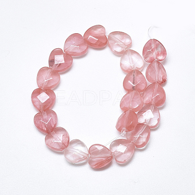 Cherry Quartz Glass Beads Strands X-G-S357-E01-14-1